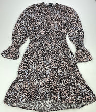 Load image into Gallery viewer, Girls Decjuba Kids, lightweight leopard print long sleeve dress, GUC, size 8, L: 75cm approx