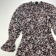 Load image into Gallery viewer, Girls Decjuba Kids, lightweight leopard print long sleeve dress, GUC, size 8, L: 75cm approx