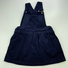 Load image into Gallery viewer, Girls Target, navy &amp; gold glitter overalls dress / pinafore, GUC, size 3, L: 50cm