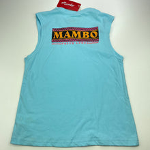 Load image into Gallery viewer, Boys Mambo, blue cotton singlet / tank top, NEW, size 8,  