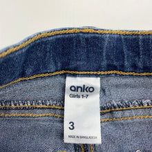 Load image into Gallery viewer, Girls Anko, blue stretch denim jeans, adjustable, Inside leg: 39cm, GUC, size 3,  