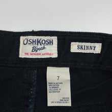 Load image into Gallery viewer, Girls Osh Kosh, skinny fit stretch denim jeans, adjustable, Inside leg: 56cm, GUC, size 7,  
