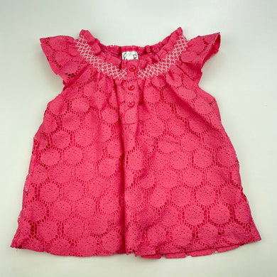 Girls Target, cotton lined lace top, GUC, size 1,  