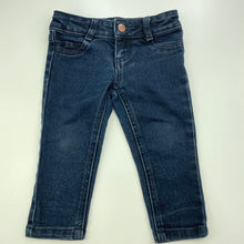 Load image into Gallery viewer, unisex Target, dark stretch denim jeans, adjustable, Inside leg: 25.5cm, GUC, size 1,  