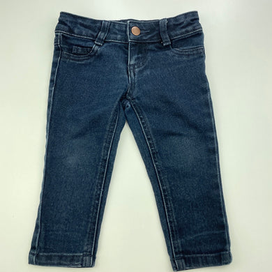 unisex Target, dark stretch denim jeans, adjustable, Inside leg: 25.5cm, GUC, size 1,  