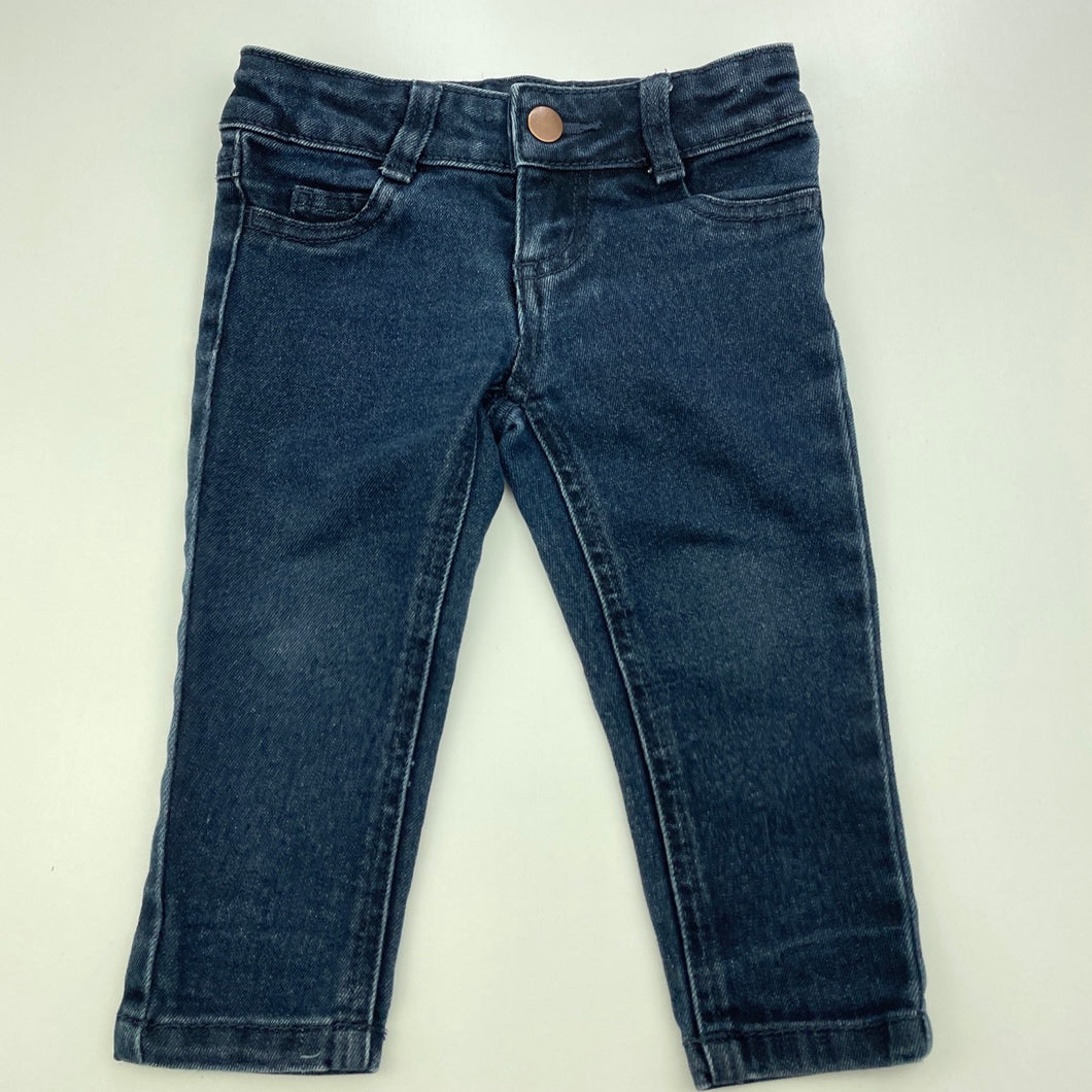 unisex Target, dark stretch denim jeans, adjustable, Inside leg: 25.5cm, GUC, size 1,  