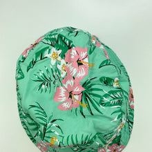 Load image into Gallery viewer, Girls Baby Berry, floral cotton hat / beanie, chin strap, EUC, size 000-00,  
