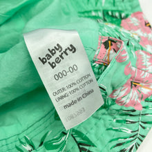 Load image into Gallery viewer, Girls Baby Berry, floral cotton hat / beanie, chin strap, EUC, size 000-00,  