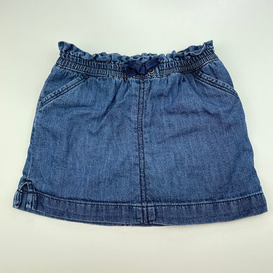 Girls Old Navy, denim skirt, built-in shorts, elasticated, L: 24cm, GUC, size 4,  