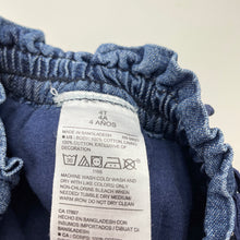 Load image into Gallery viewer, Girls Old Navy, denim skirt, built-in shorts, elasticated, L: 24cm, GUC, size 4,  