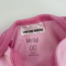 Load image into Gallery viewer, Girls Baby Club, pink cotton bodysuit / romper, EUC, size 00,  