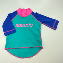 Load image into Gallery viewer, Girls Speedo, colourful rashie / swim top, FUC, size 0,  