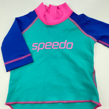 Load image into Gallery viewer, Girls Speedo, colourful rashie / swim top, FUC, size 0,  