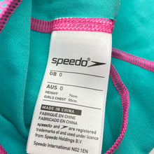 Load image into Gallery viewer, Girls Speedo, colourful rashie / swim top, FUC, size 0,  