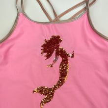 Load image into Gallery viewer, Girls Mango, pink swim top, sequin mermaid, FUC, size 14,  