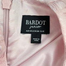 Load image into Gallery viewer, Girls Bardot Junior, lined pink lace party dress, EUC, size 2, L: 45cm