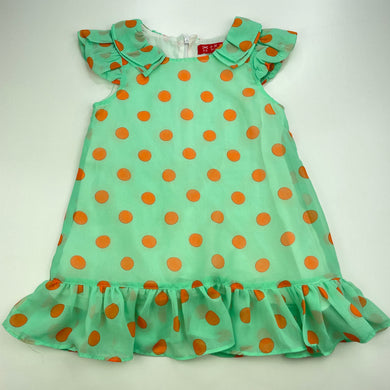 Girls Bear Best, cotton lined lightweight party dress, GUC, size 3, L: 46cm