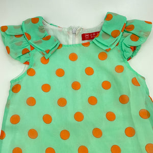 Girls Bear Best, cotton lined lightweight party dress, GUC, size 3, L: 46cm