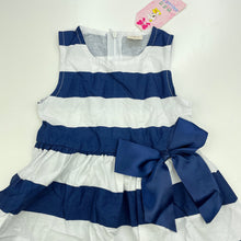 Load image into Gallery viewer, Girls HAO LING FAN, striped cotton party dress, NEW, size 2, L: 46cm