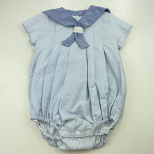 Load image into Gallery viewer, Girls Sal &amp; Pimenta, lined striped sailor style romper, EUC, size 12 months,  