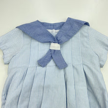 Load image into Gallery viewer, Girls Sal &amp; Pimenta, lined striped sailor style romper, EUC, size 12 months,  