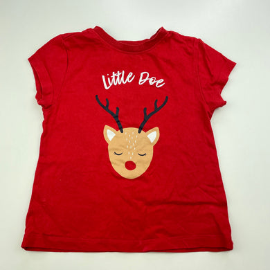 Girls Anko, cotton Christmas pyjama t-shirt / top, FUC, size 2,  