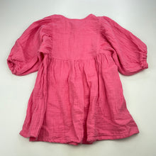 Load image into Gallery viewer, Girls KID, pink crinkle cotton casual dress, FUC, size 1, L: 48cm