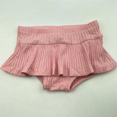 Girls Baby Berry, pink ribbed ruffle bloomers / nappy cover, EUC, size 1,  