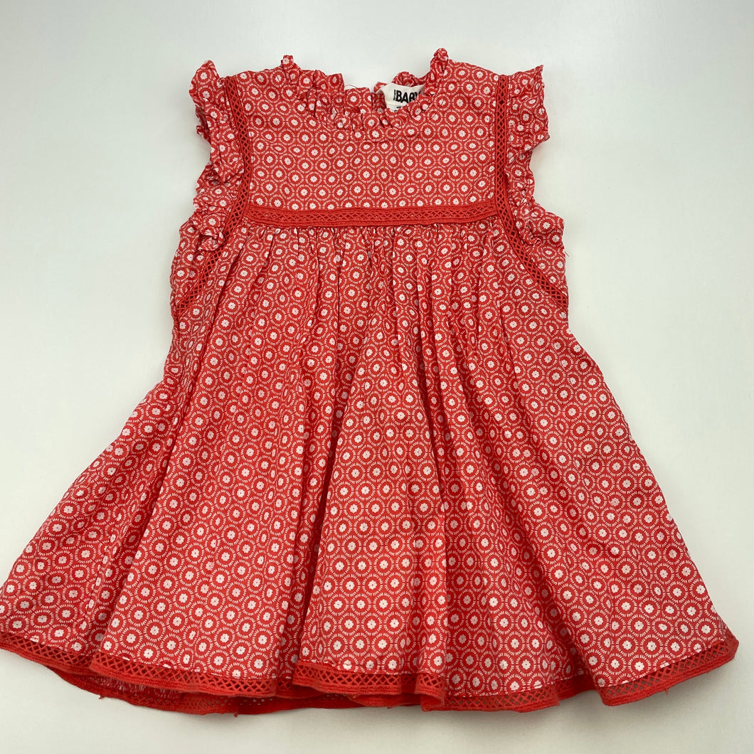 Girls Cotton On, lightweight floral cotton summer dress, GUC, size 0, L: 41cm