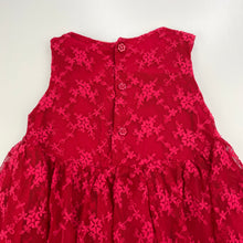 Load image into Gallery viewer, Girls Dymples, cotton lined embroidered tulle party dress, EUC, size 1, L: 41cm