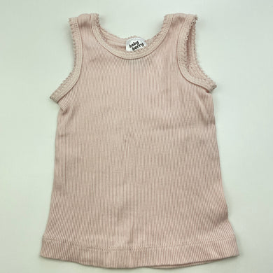 Girls Baby Berry, pink ribbed cotton singlet top, GUC, size 00000,  
