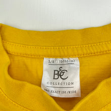 Load image into Gallery viewer, Boys B&amp;C Collection, yellow cotton t-shirt / top, EUC, size 5-6,  