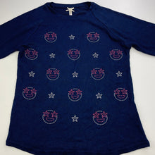 Load image into Gallery viewer, Girls Max, navy lightweight knit long sleeve top, GUC, size 11-12,  