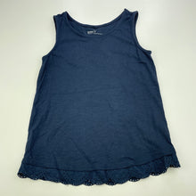 Load image into Gallery viewer, Girls Anko, navy cotton singlet / tank top, GUC, size 7,  