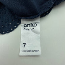 Load image into Gallery viewer, Girls Anko, navy cotton singlet / tank top, GUC, size 7,  