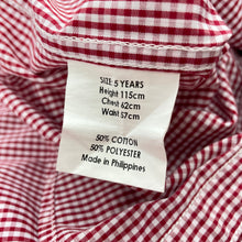 Load image into Gallery viewer, Boys Korango, red check lightweight long sleeve shirt, EUC, size 5,  