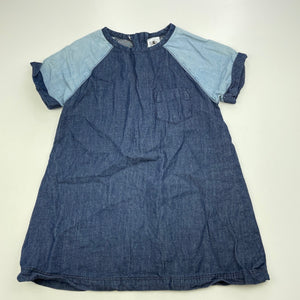 Girls H&T, cotton casual short sleeve dress, FUC, size 2, L: 45cm