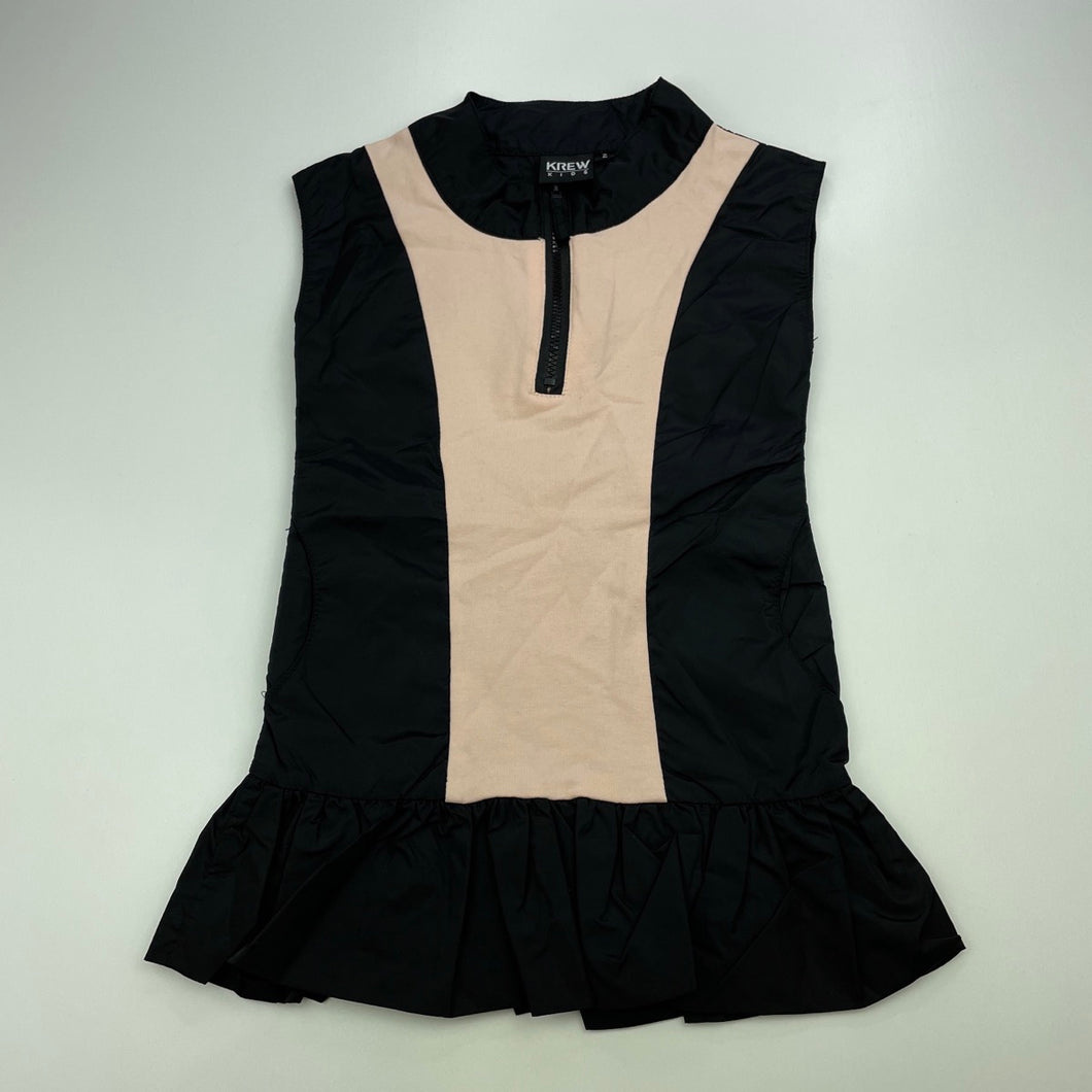 Girls KREW KIDS, lightweight black & pink tunic top, L: 44cm, FUC, size 2,  