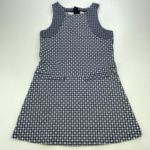 Load image into Gallery viewer, Girls Target, navy &amp; white casual dress, wash fade, FUC, size 8, L: 62cm