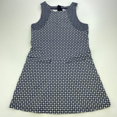 Girls Target, navy & white casual dress, wash fade, FUC, size 8, L: 62cm