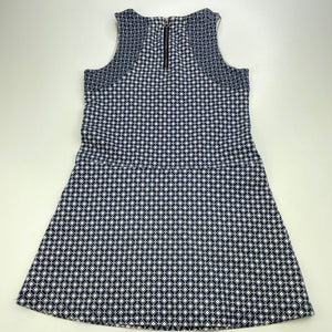 Girls Target, navy & white casual dress, wash fade, FUC, size 8, L: 62cm