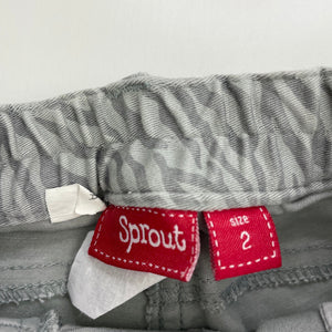 Girls Sprout, stretch cotton pants, adjustable, Inside leg: 33cm, FUC, size 2,  