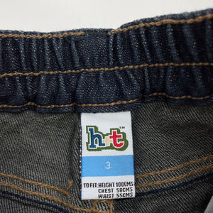 Boys H&T, dark stretch denim jeans, adjustable, pirate, Inside leg: 35cm, EUC, size 3,  