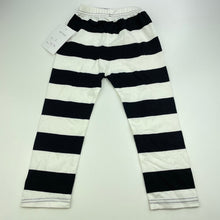 Load image into Gallery viewer, Girls Milk Threads, black &amp; white stripe leggings, elasticated, Inside leg: 33cm, NEW, size 2,  