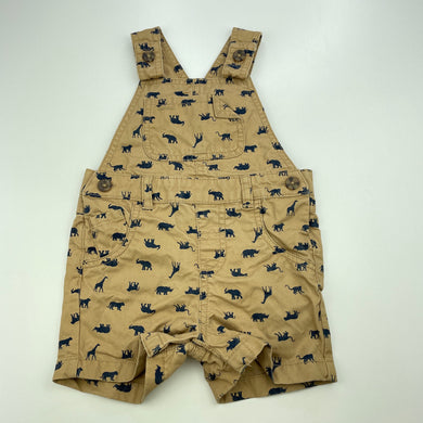 Boys Dymples, cotton overalls / shortalls, jungle animals, GUC, size 0,  
