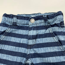 Load image into Gallery viewer, Boys Pumpkin Patch, blue stripe cotton shorts, adjustable, FUC, size 1,  