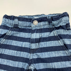 Boys Pumpkin Patch, blue stripe cotton shorts, adjustable, FUC, size 1,  