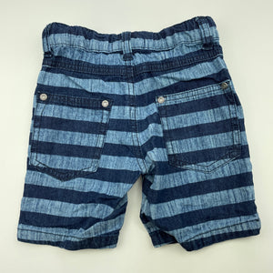 Boys Pumpkin Patch, blue stripe cotton shorts, adjustable, FUC, size 1,  