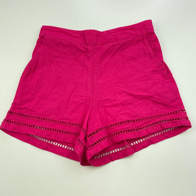 Girls Anko, pink cotton shorts, elasticated, GUC, size 7,  
