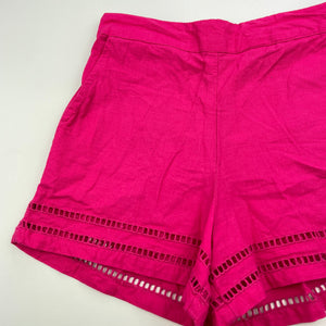 Girls Anko, pink cotton shorts, elasticated, GUC, size 7,  